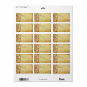 PixDezines vintage lelie damast Etiket (Full Sheet)