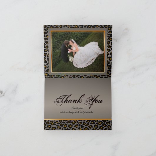 PixDezines VINTAGE LEOPARD/GRAFISCHE ACHTERGROND Bedankkaart (Binnen)