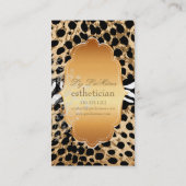 PixDezines vintage luipaard+zebra Visitekaartje (Achterkant)