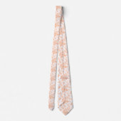 PixDezines Vintage Mandarin Orange Toile Roses  Stropdas (Achterkant)
