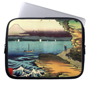 PixDezines Vintage, Mt. Fuji 房州保田ノ海岸 Laptop Sleeve