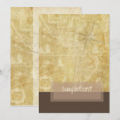 PixDezines Vintage Nauticale Kaart+kompas (Voorkant / Achterkant)