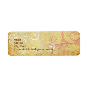 PixDezines Vintage Parelmoer Krullen Etiket