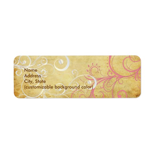 PixDezines Vintage Parelmoer Krullen Etiket (Voorkant)