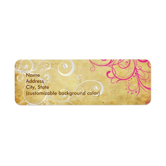 PixDezines Vintage Parelmoer Swirls Etiket (Voorkant)