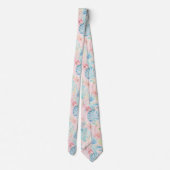 PixDezines Vintage Pastel H2 Hawaï Bloemige Blader Stropdas (Achterkant)