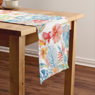 PixDezines Vintage Pastel H2 Hawaï Bloemige Bladgr Medium Tafelloper