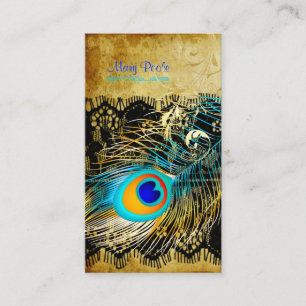 PixDezines vintage pauw+lettertype/diy Visitekaartje