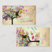 PixDezines Vintage/roze Grunge Tree Trimmers ♥♥♥ Visitekaartje (Voorkant / Achterkant)