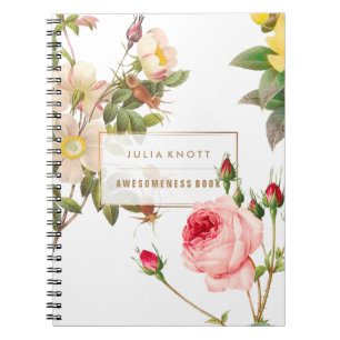 PixDezines Vintage Rozen/Redoute Notitieboek