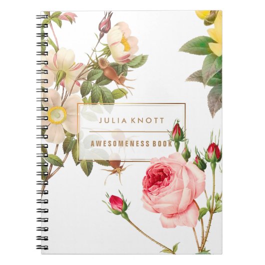PixDezines Vintage Rozen/Redoute Notitieboek (Voorkant)