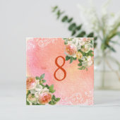 PixDezines vintage rozen/waterverf/tabelnummers Kaart (Staand voorkant)