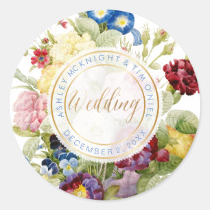 PixDezines VINTAGE STILLEVEN BLOEMSCHIKKING Ronde Sticker