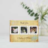 PixDezines vintage, strand bruiloft foto's Briefkaart (Staand voorkant)