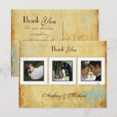 PixDezines vintage, strand bruiloft foto's Briefkaart (Voorkant / Achterkant)