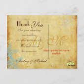 PixDezines vintage, strand bruiloft foto's Briefkaart (Achterkant)