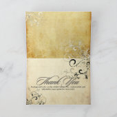 PixDezines Vintage Swirls/Huwelijks Dankjewel Bedankkaart (Binnen)