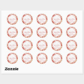 PixDezines vintage toile/rood Ronde Sticker (Vel)