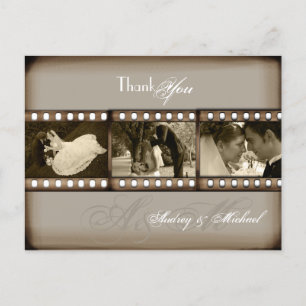 PixDezines Vintage Trouwfoto's Dank u Briefkaart