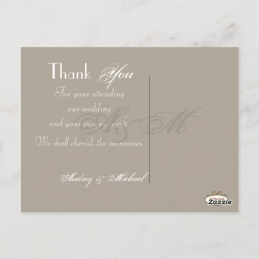 PixDezines Vintage Trouwfoto's Dank u Briefkaart (Achterkant)