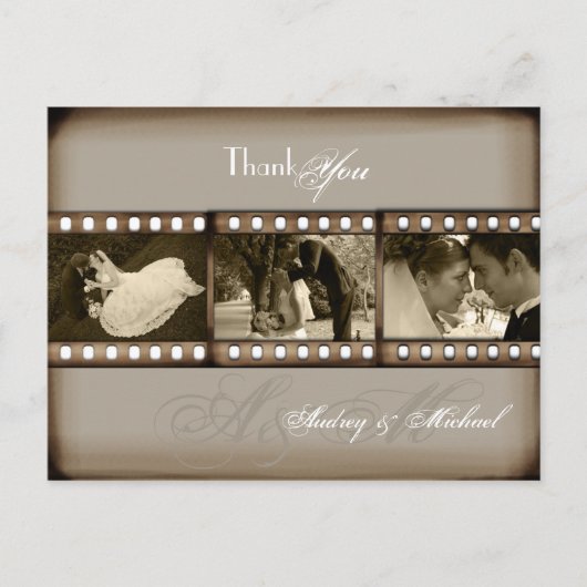 PixDezines Vintage Trouwfoto's Dank u Briefkaart (Voorkant)