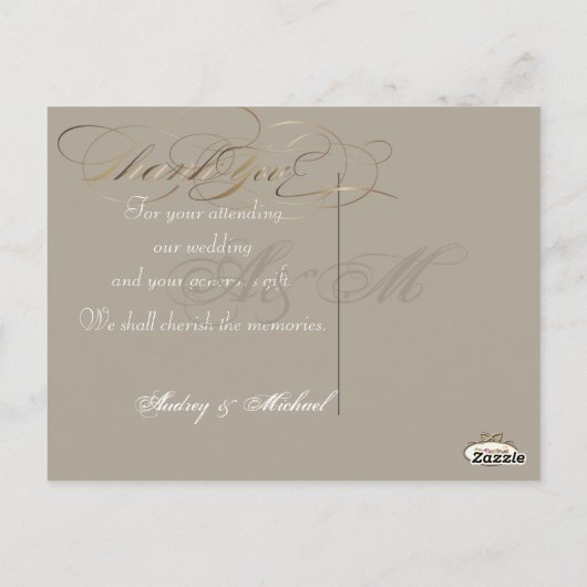 PixDezines Vintage Trouwfoto's Dank u Briefkaart (Achterkant)