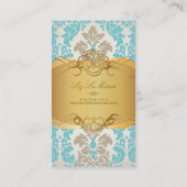 PixDezines vintage versailles damask Visitekaartje (Achterkant)