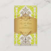 PixDezines vintage versailles damask Visitekaartje (Achterkant)
