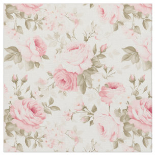 PixDezines Vintage Victoria Blush Roze Rozen  Stof