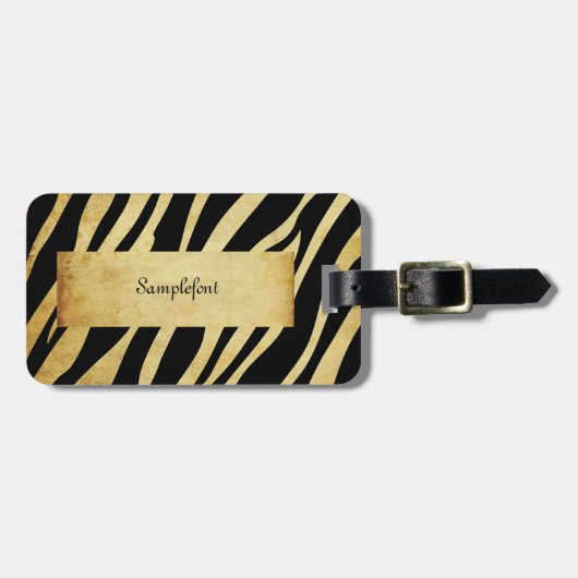 PixDezines vintage zebra Bagagelabel (Voorkant horizontaal)