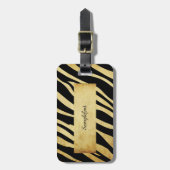 PixDezines vintage zebra Bagagelabel (Voorkant verticaal)