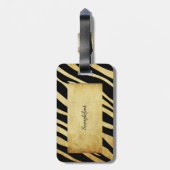 PixDezines vintage zebra Bagagelabel (Achterkant verticaal)