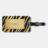 PixDezines vintage zebra Bagagelabel (Achterkant horizontaal)