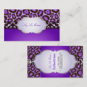 PixDezines violet jaguar/DIY achtergrond kleur Visitekaartje (Voorkant / Achterkant)