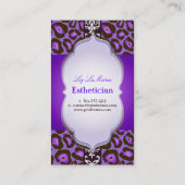 PixDezines violet jaguar/DIY achtergrond kleur Visitekaartje (Achterkant)