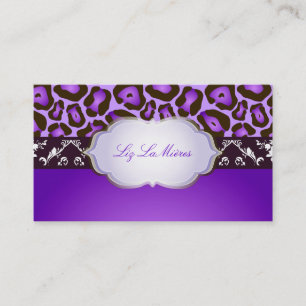 PixDezines violet jaguar/DIY achtergrond kleur Visitekaartje