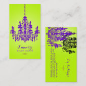 PixDezines violet kristal kroonluchter/DIY kleur Visitekaartje (Voorkant / Achterkant)