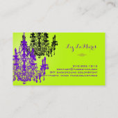 PixDezines violet kristal kroonluchter/DIY kleur Visitekaartje (Achterkant)