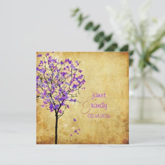 PixDezines VIOLET MAPLE TREE/FAUX PARCHMENT Kaart (Staand voorkant)