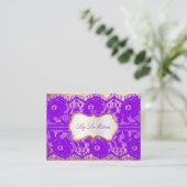 PixDezines  VIOLET PAARS LACE Visitekaartje (Staand voorkant)