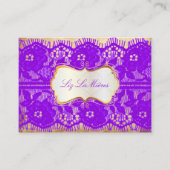 PixDezines  VIOLET PAARS LACE Visitekaartje (Voorkant)