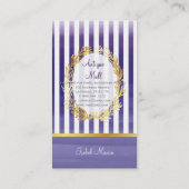 PixDezines violet stripes waterverf Visitekaartje (Achterkant)