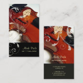 PixDezines Violin+swirls visitekaartjes (Voorkant / Achterkant)