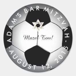 PixDezines Voetbal Mitzvah Ronde Sticker