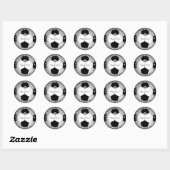 PixDezines Voetbal Mitzvah Ronde Sticker (Vel)