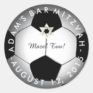 PixDezines Voetbal Mitzvah Ronde Sticker