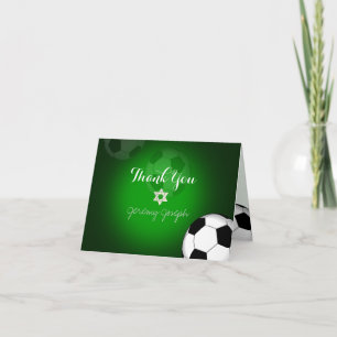 PixDezines Voetbalbar Mitzvah Dank u/DIYcolor Bedankkaart