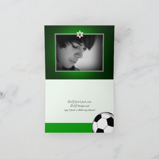 PixDezines Voetbalk Mitzvah Hartelijk dank/DIYcolo Bedankkaart (Binnen)