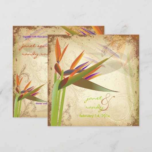 PixDezines  VOGELS VAN PARADISE Kaart (Voorkant / Achterkant)