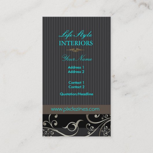 PixDezines voor sierdoeleinden Swirls+pinstripes/d Visitekaartje (Voorkant)